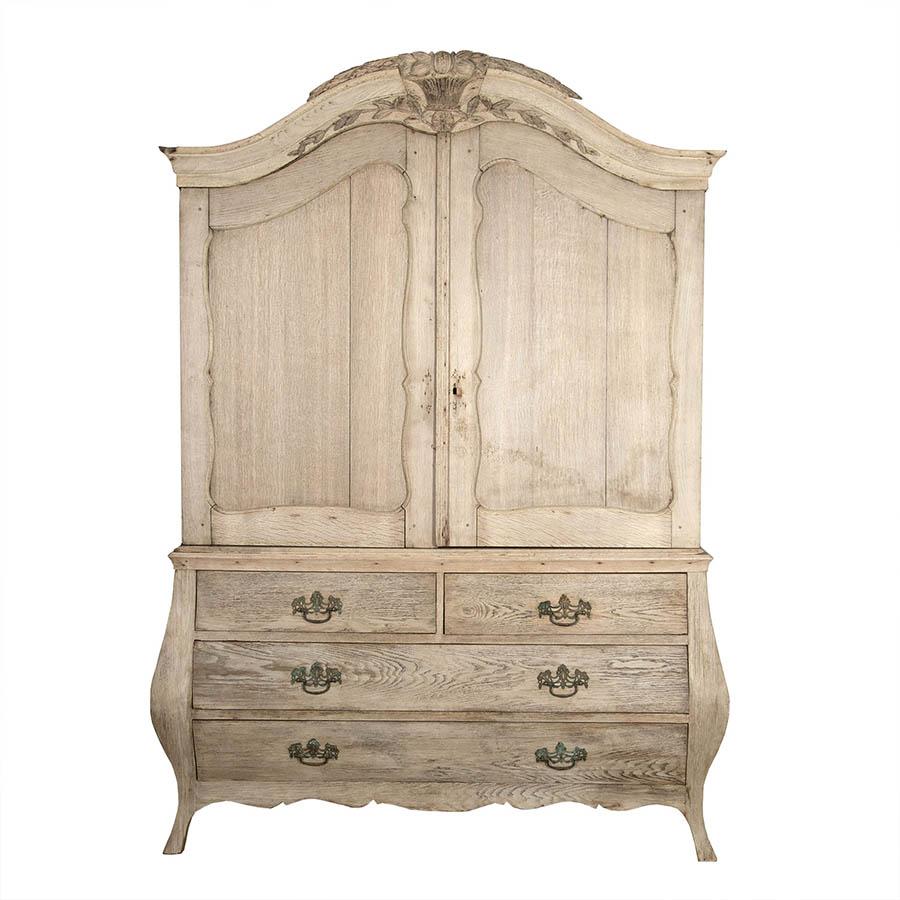 19th Century Bleached Oak Dutch Cabinet