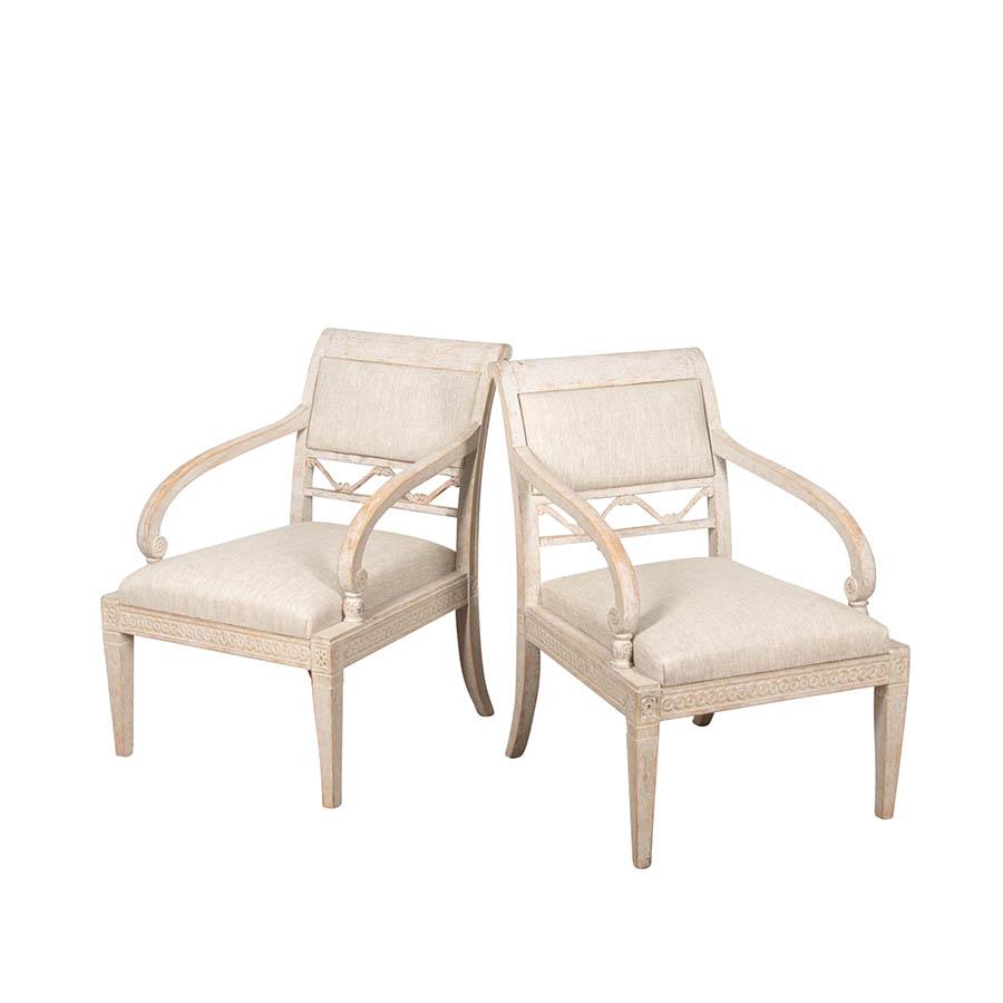 Pair of 20th Century Gustavian Style Armchairs