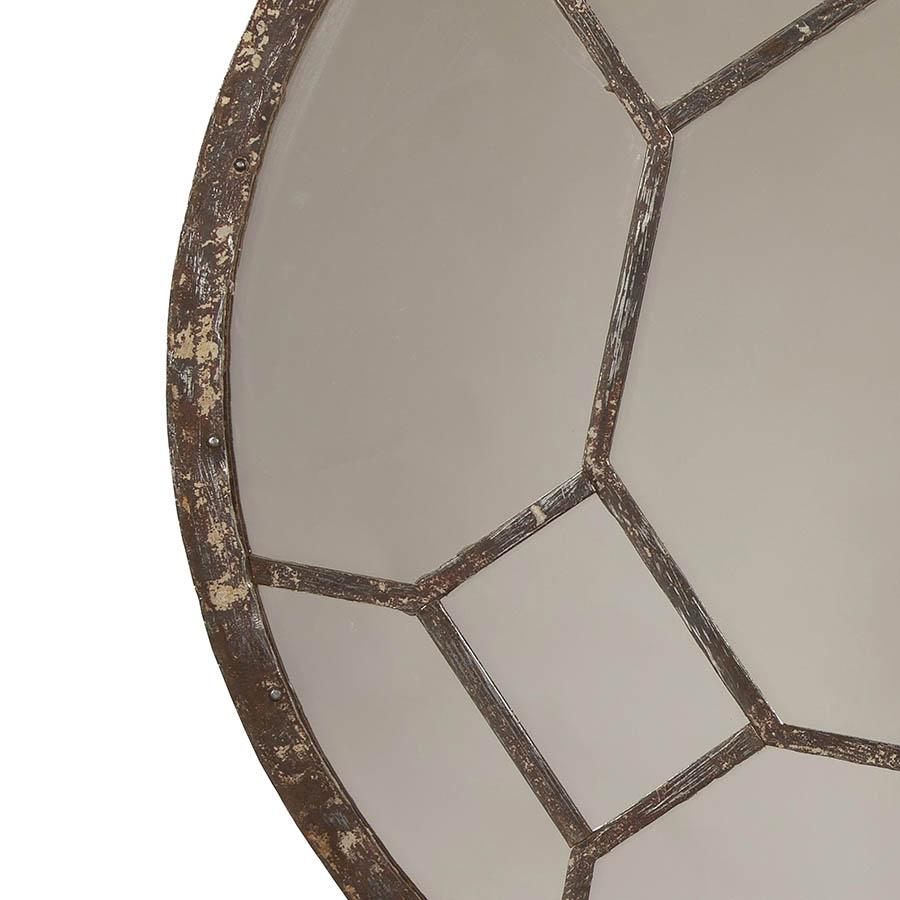 19th Century Industrial Metal Frame Mirror