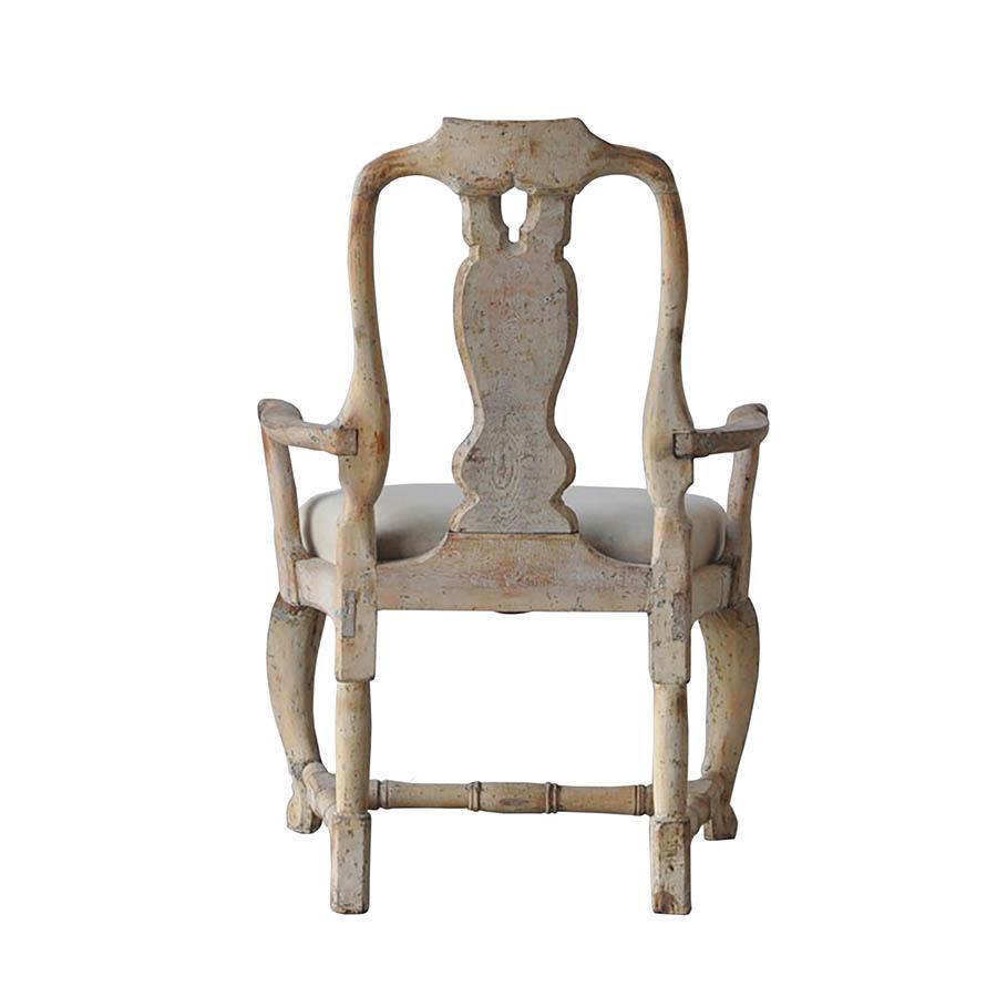 Single 18th Swedish Rococo Original Paint Chair