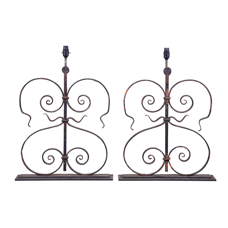 Pair of 19th Century French Architectural Balustrade Lamps