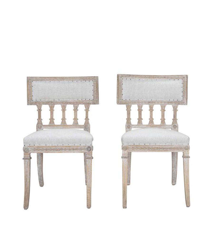 Pair of 19th Century Period Gustavian Klismos Chairs