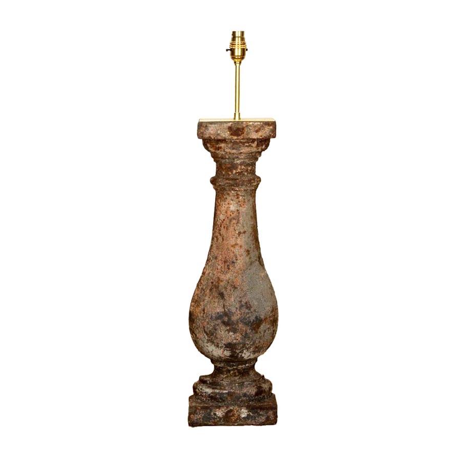 19th Century Cast Iron Half Balustrade Lamp Made from an Architectural Fragment