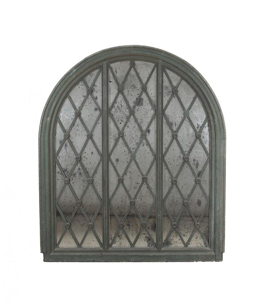 Late 19th Century French Wooden Window Frame Converted to Mirror